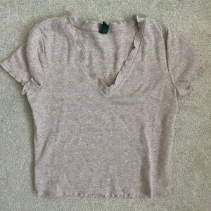 Wild Fable Gray Crop T-Shirt Short Sleeve Relaxed